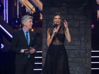 DANCING WITH THE STARS - "Halloween" - All treats and no tricks as eight celebrity and pro-dancer couples return to the ballroom to celebrate Halloween and compete on the seventh week of the 2019 season of "Dancing with the Stars," live, MONDAY, OCT. 28 (8:00-10:00 p.m. EDT), on ABC. (ABC/Eric McCandless) TOM BERGERON, ERIN ANDREWS