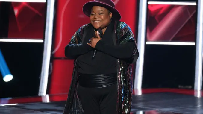 THE VOICE -- "Blind Auditions" Episode 1704 -- Pictured: Injoy Fountain -- (Photo by: Justin Lubin/NBC)