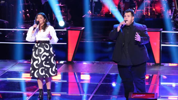 THE VOICE -- "Blind Auditions/Battle Rounds" Episode 1707 -- Pictured: (l-r) Melinda Rodriguez, Shane Q -- (Photo by: Justin Lubin/NBC)