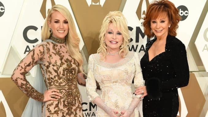THE 53RD ANNUAL CMA AWARDS – Carrie Underwood hosts “The 53rd Annual CMA Awards” with special guest hosts Reba McEntire and Dolly Parton, celebrating legendary women in Country Music throughout the ceremony. Country Music’s Biggest Night broadcasts live from Bridgestone Arena in Nashville WEDNESDAY, NOV. 13 (8:00-11:00 p.m. EST), on ABC. (ABC/Image Group LA) CARRIE UNDERWOOD, DOLLY PARTON, REBA MCENTIRE