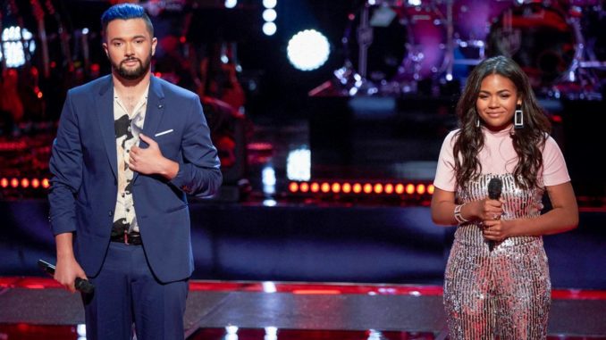 THE VOICE -- “Knockout Rounds” Episode 1713 -- Pictured: (l-r) Will Breman, Zoe Upkins -- (Photo by: Tina Thorpe/NBC)