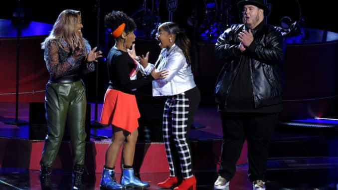 THE VOICE -- "Live Top 11 Eliminations" Episode 1717B  -- Pictured: (l-r) Myracle Holloway, Hello Sunday, Shane Q -- (Photo by: Trae Patton/NBC)