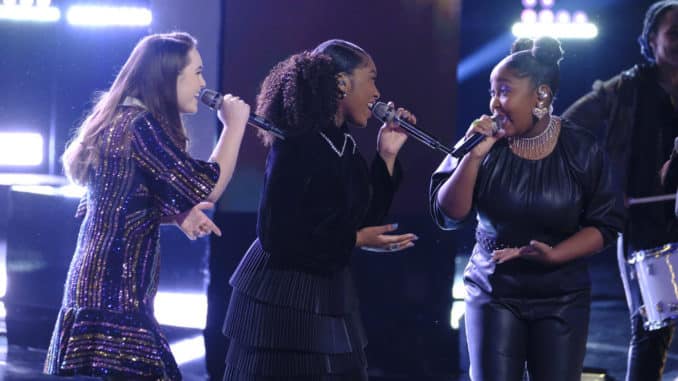 THE VOICE -- "Live Semi Final Performances" Episode 1719A -- Pictured: (l-r) Kat Hammock, Hello Sunday -- (Photo by: Trae Patton/NBC)