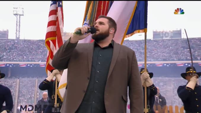 Jake Hoot Sings National Anthem Winter Classic 2020 on NBC.