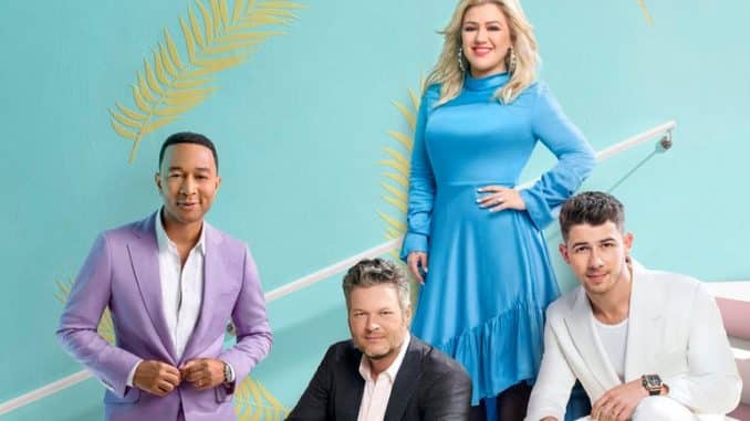 THE VOICE -- Season: 18 -- Pictured: (l-r) John Legend, Blake Shelton, Kelly Clarkson, Nick Jonas -- (Photo by: Art Streiber/NBC)