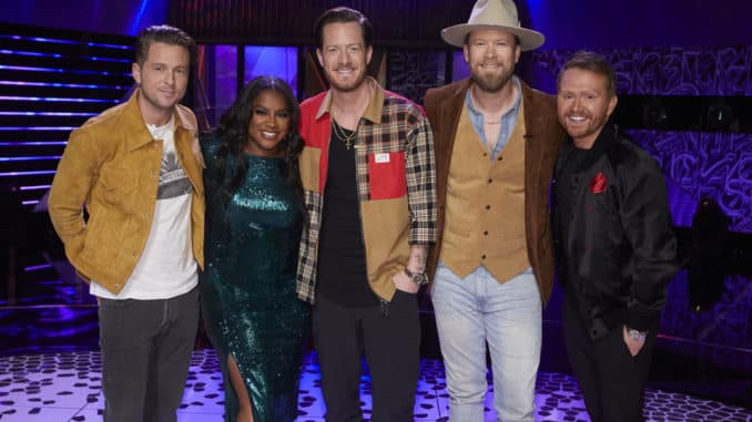 SONGLAND -- "Florida Georgia Line" Episode 206 -- Pictured: (l-r) Ryan Tedder, Ester Dean, Florida Georgia Line, Shane McAnally -- (Photo by: Trae Patton/NBC)
