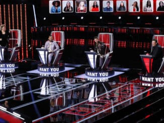 THE VOICE -- "Blind Auditions" Episode 2001 -- Pictured: (l-r) Kelly Clarkson, John Legend, Nick Jonas, Blake Shelton -- (Photo by: Trae Patton/NBC)