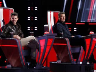 THE VOICE -- "Blind Auditions" Episode 2006 -- Pictured: (l-r) Nick Jonas, Blake Shelton -- (Photo by: Trae Patton/NBC)