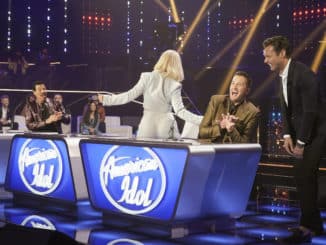 AMERICAN IDOL – "414 (Oscar Nominated Songs)" – The top 12 contestants perform Oscar®-nominated songs in hopes of securing America’s vote into the top nine on an all-new episode of "American Idol," airing live coast-to-coast on SUNDAY, APRIL 18 (8:00-10:00 p.m. EDT), on ABC. (ABC/Eric McCandless) LUKE BRYAN, RYAN SEACREST