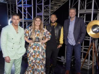 THE VOICE -- "Knockout Rounds" Episode 2010 -- Pictured: (l-r) Nick Jonas, Kelly Clarkson, John Legend, Blake Shelton -- (Photo by: Trae Patton/NBC)