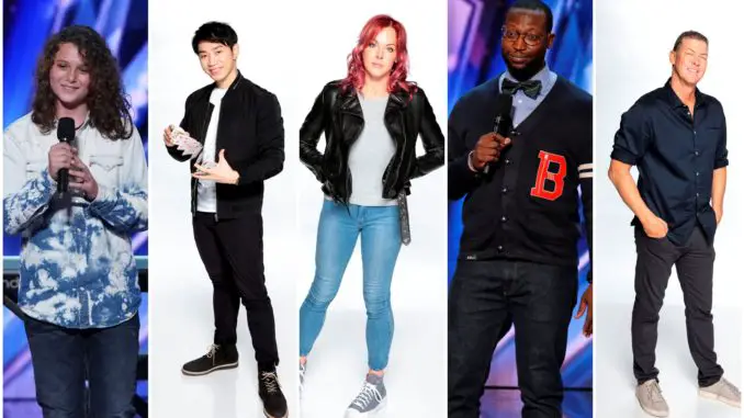 America's Got Talent - l-r: Dylan Zangwill, Patrick Kun, Storm Large, Mike Goodwin, Matt Mauser 