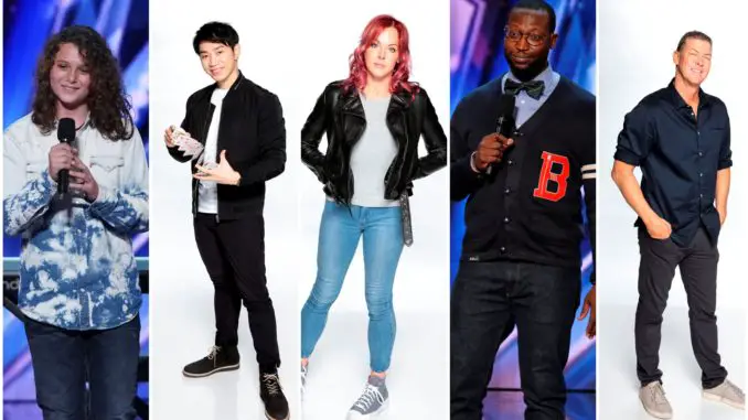 America's Got Talent - l-r: Dylan Zangwill, Patrick Kun, Storm Large, Mike Goodwin, Matt Mauser