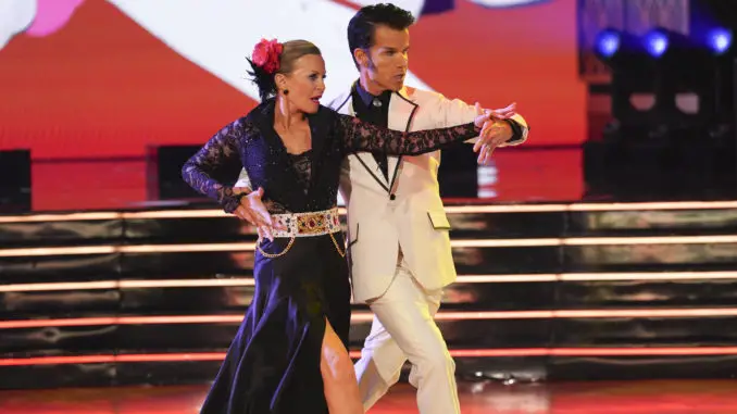 DANCING WITH THE STARS - “Elvis Night” – The 15 remaining couples “Can’t Help Falling in Love” with Elvis this week as they take on all-new dance styles to music by The King of Rock ‘n’ Roll. Week two of the mirorrball competition will stream live MONDAY, SEPT. 26 (8:00pm ET / 5:00pm PT), on Disney+. (ABC/Christopher Willard) CHERYL LADD, LOUIS VAN AMSTEL