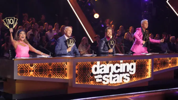 DANCING WITH THE STARS - “90s Night” –(ABC/Eric McCandless)CARRIE ANN INABA, LEN GOODMAN, DEREK HOUGH, BRUNO TONIOLI