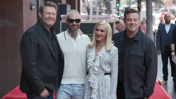 Blake Shelton, Adam Lavine, Gwen Stefani, Carson Daly Hollywood Walk of Fame