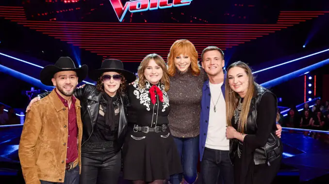 The Voice 24 Playoffs - Tom Nitti, Jordan Rainer, Ruby Leigh, Reba McEntire, Noah Spencer, Jacquie Roar