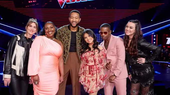 The Voice 24 Playoffs - Taylor Deneen, John Legend, Kaylee Shimizu, Mac Royals, Kristen Brown 