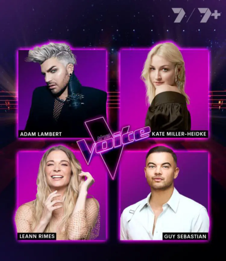 The Voice Australia 2024 Adam Lambert Kate Miller-Heidke, Leann Rimes, Guy Sebastian