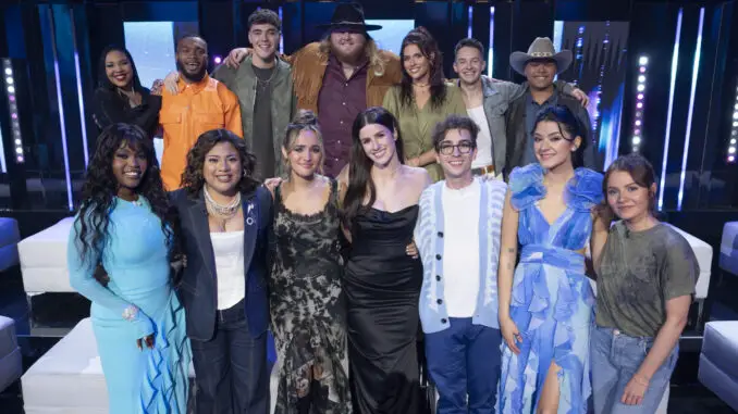 American Idol 2024 Top 14 - JAYNA ELISE, ROMAN COLLINS, JORDAN ANTHONY, WILL MOSELEY, MCKENNA BREINHOLT, JACK BLOCKER, TRISTON HARPER, NYA, JULIA GAGNON, KAIBRIENNE, ABI CARTER, KAYKO, MIA MATTHEWS, EMMY RUSSELL