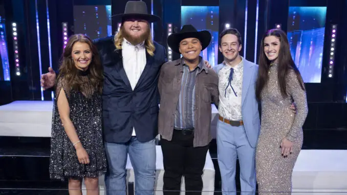 EMMY RUSSELL, WILL MOSELEY, TRISTON HARPER, JACK BLOCKER, ABI CARTER - American Idol 2024