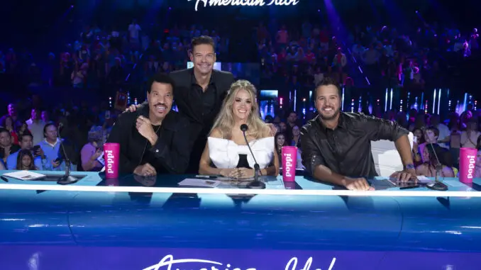 LIONEL RICHIE, RYAN SEACREST, CARRIE UNDERWOOD, LUKE BRYAN - American Idol 2025