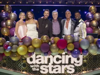 JULIANNE HOUGH, CARRIE ANN INABA, DEREK HOUGH, TOM BERGERON, BRUNO TONIOLI, ALFONSO RIBEIRO - Dancing with the Stars 34