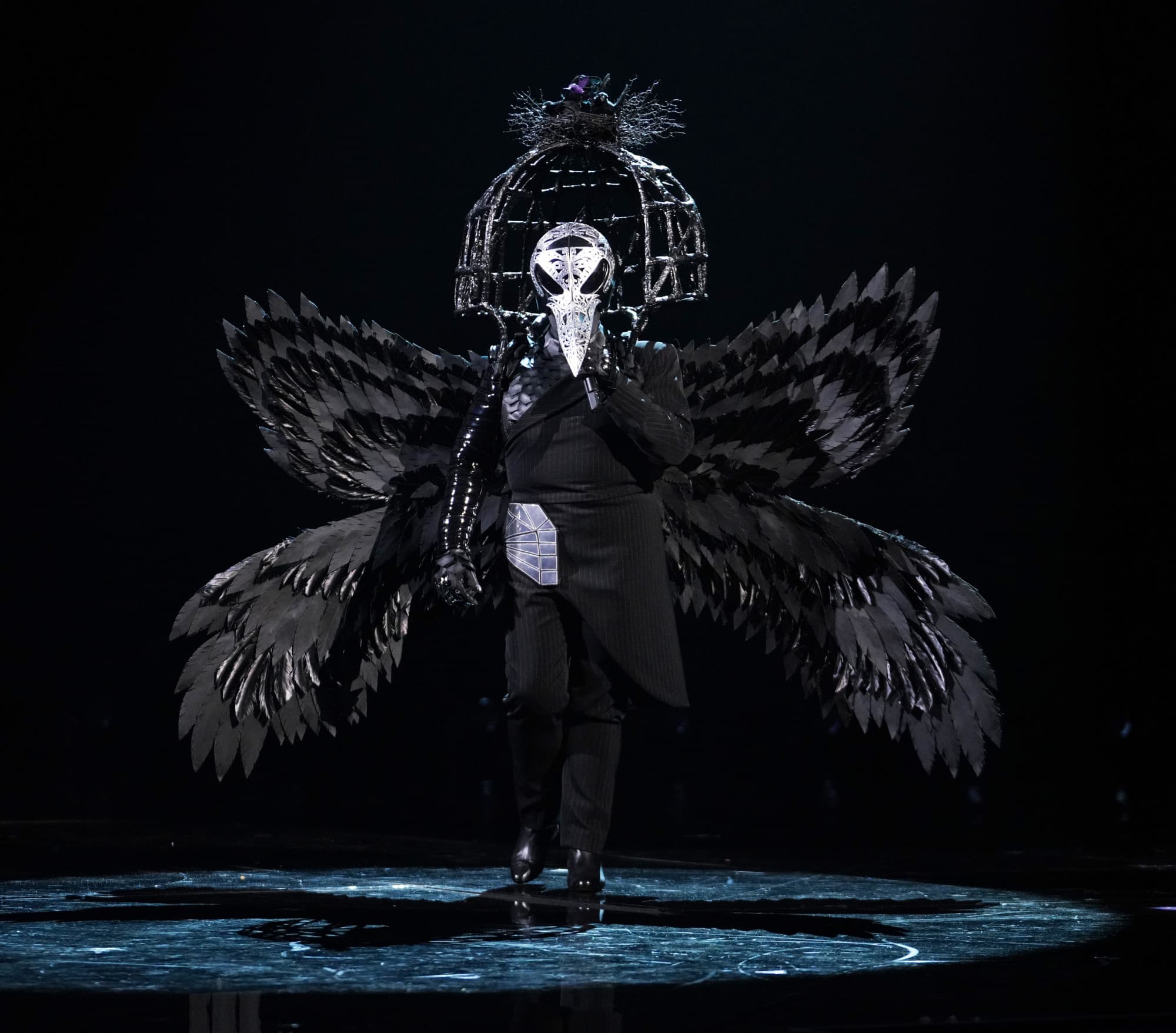 Шоу маска ворона. The masked Singer ворон. Шоу "the masked Singer" -2020. Маска Сингер Америка.