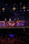 THE MASKED SINGER: L-R: Panelists Robin Thicke, Jenny McCarthy, Ken Jeong and Nicole Scherzinger in the "New Masks on the Block" episode of  THE MASKED SINGER airing Wednesday, Jan. 9 (9:00-10:00 PM ET/PT) on FOX. © 2019 FOX Broadcasting. CR: Michael Becker / FOX.