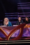 THE MASKED SINGER: L-R: Panelists Robin Thicke, Jenny McCarthy, Ken Jeong and Nicole Scherzinger in the "New Masks on the Block" episode of  THE MASKED SINGER airing Wednesday, Jan. 9 (9:00-10:00 PM ET/PT) on FOX. © 2019 FOX Broadcasting. CR: Michael Becker / FOX.