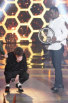 THE FOUR: BATTLE FOR STARDOM: L-R: Host Fergie, Season Two winner James Graham, judge Sean "Diddy" Combs and contestant Sharaya J in the "The Finale" Season Two finale episode of THE FOUR: BATTLE FOR STARDOM airing Thursday, August 2 (8:00-10:00 PM ET/PT) on FOX. CR: Michael Becker / FOX. © 2018 FOX Broadcasting Co.