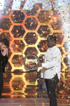 THE FOUR: BATTLE FOR STARDOM: L-R: Host Fergie, Season Two winner James Graham, judge Sean "Diddy" Combs and contestant Sharaya J in the "The Finale" Season Two finale episode of THE FOUR: BATTLE FOR STARDOM airing Thursday, August 2 (8:00-10:00 PM ET/PT) on FOX. CR: Michael Becker / FOX. © 2018 FOX Broadcasting Co.